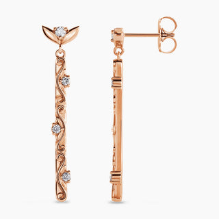 Hanging Flora Earrings | Rose Gold