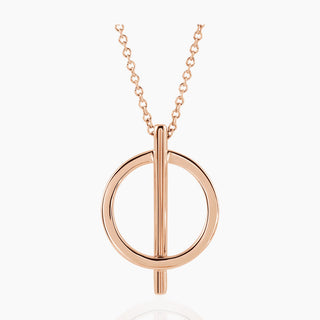Hoop N Bar Necklace | Rose Gold