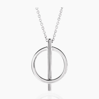 Hoop N Bar Necklace | Platinum