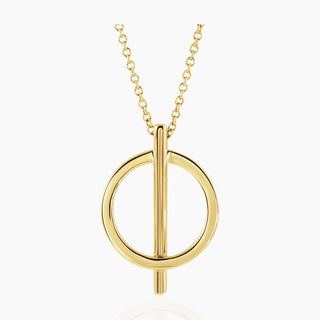 Hoop N Bar Necklace | Yellow Gold