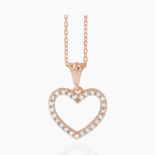 Diamond Heart Necklace | Rose Gold