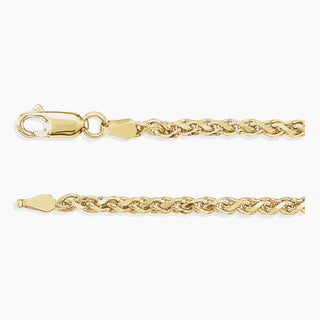 Diamond-Cut Wheat Chain 2.75mm | Yellow Gold