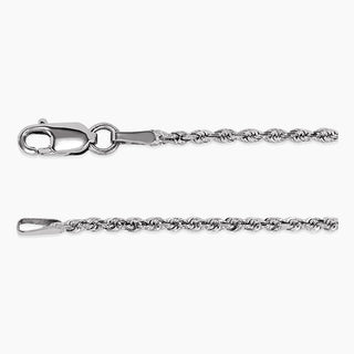 Diamond-Cut Rope Chain 1.60mm | White Gold