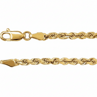 Gold chain necklace with clasp on a white background