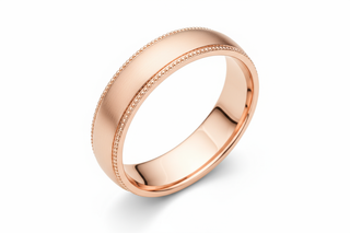 Milgrain Band Rose Gold Angled