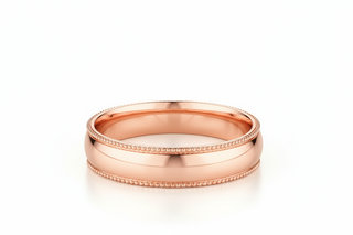 Milgrain Band Rose Gold Matching Angle