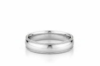 Milgrain Band White Gold Clean Background