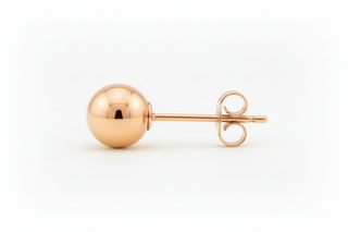 Rose gold ball studs - horizontal side profile