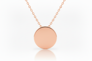 Rose gold disc pendant necklace