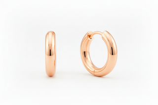 Rose gold huggie hoops