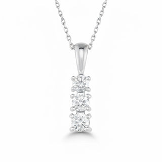 The 3-Stone Graduated Diamond Drop Necklace