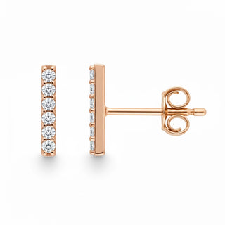 The Diamond Bar Stud Earrings