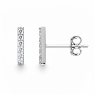 The Diamond Bar Stud Earrings