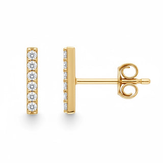 The Diamond Bar Stud Earrings
