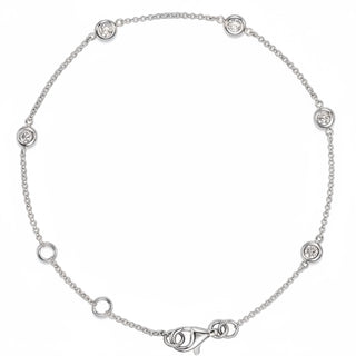 Bezel Set Diamond Station Bracelet