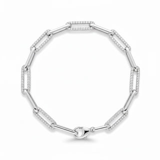 Diamond Paperclip Link Bracelet