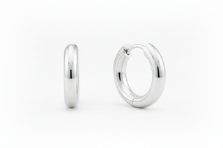 White gold classic huggie hoops - refined