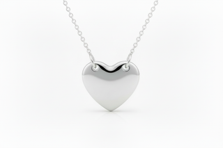 White gold heart pendant necklace - final refinement