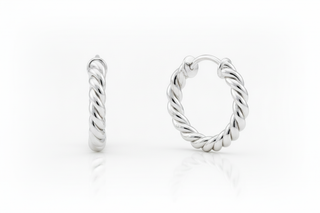 White gold textured rope hoops - improved