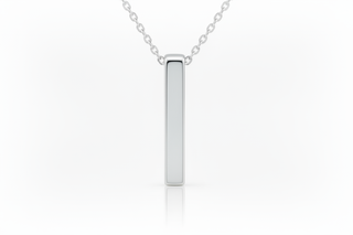 White gold vertical bar pendant necklace