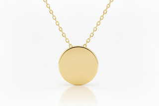 Yellow gold disc pendant necklace