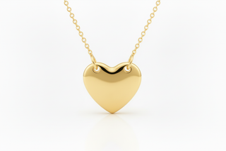 Yellow gold heart pendant necklace