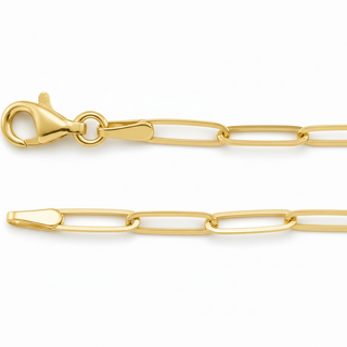 Yellow Gold Paperclip Chain Bracelet - Matched Background